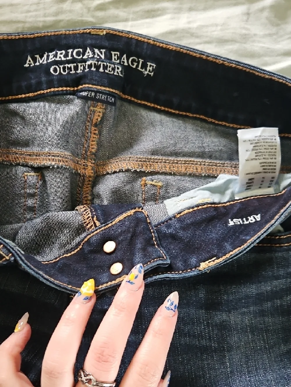 BUNDLE of American Eagle Outfitters Dark Blue Bootcut Jeans - Picture 3 of 11